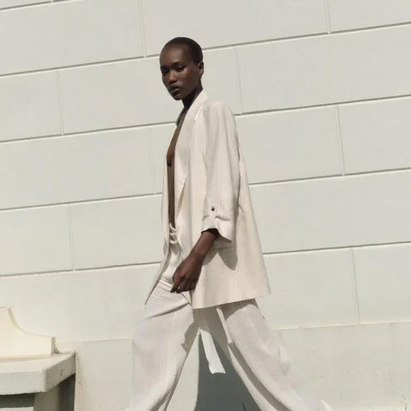 ZARA BLAZER WITH ROLLED-UP SLEEVES - Picture 3 of 8